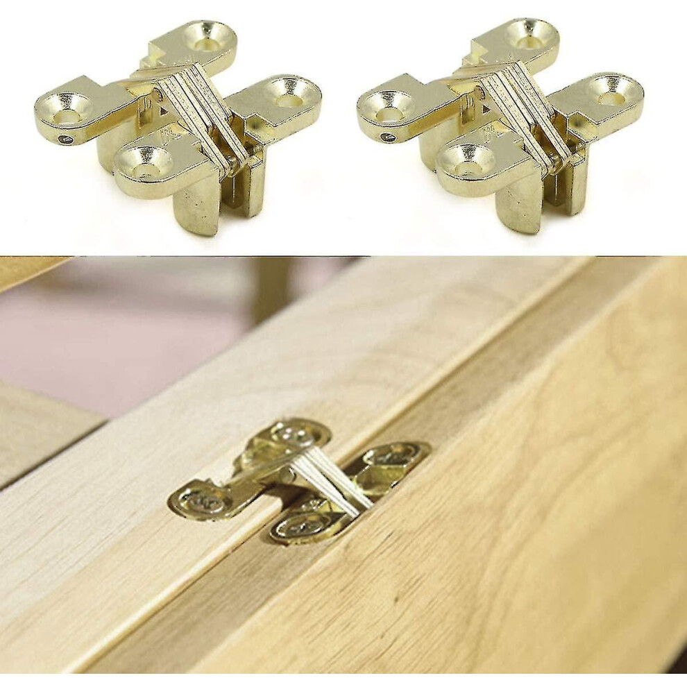 Invisible Cross Hinges, Thickened Zinc Alloy With 180-Degree Fold, High Load-Bearing For Kitchen Cabinets 6901508447271