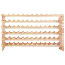 Étagère à vin modulable - HELLOSHOP26 - 119 x 29 x 71,5 cm - Bois de pin - 72 bouteilles - Modulable