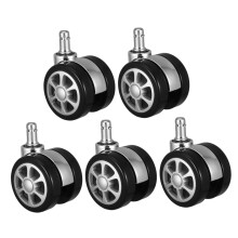 5pcs Heavy Duty Office Chair Wheels for Hardwood Floors, Quiet Rolling Casters with Soft Floor Protection