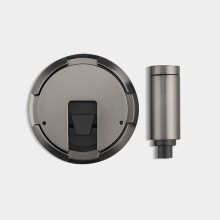 Heavy Duty Door Stop, Windproof Concealed Mount, Adjustable and Removable, Gray Black