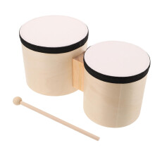 Wooden Bongo Drums Hand Drum Set with Mallet BeginnerFriendly for Music Education