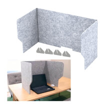 Foldable Acoustic Desk Privacy Panel for Noise Reduction, Freestanding Polyester Divider 60cm