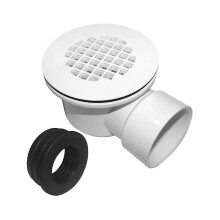 Shower Side Drain, White PVC and Rubber Construction, Perforated Filter Screen to Prevent Blockages, Easy to Clean Design