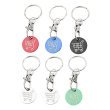 6pcs Stainless Steel Shopping Trolley Token Keychain Set for Quick Cart Access and Family Use