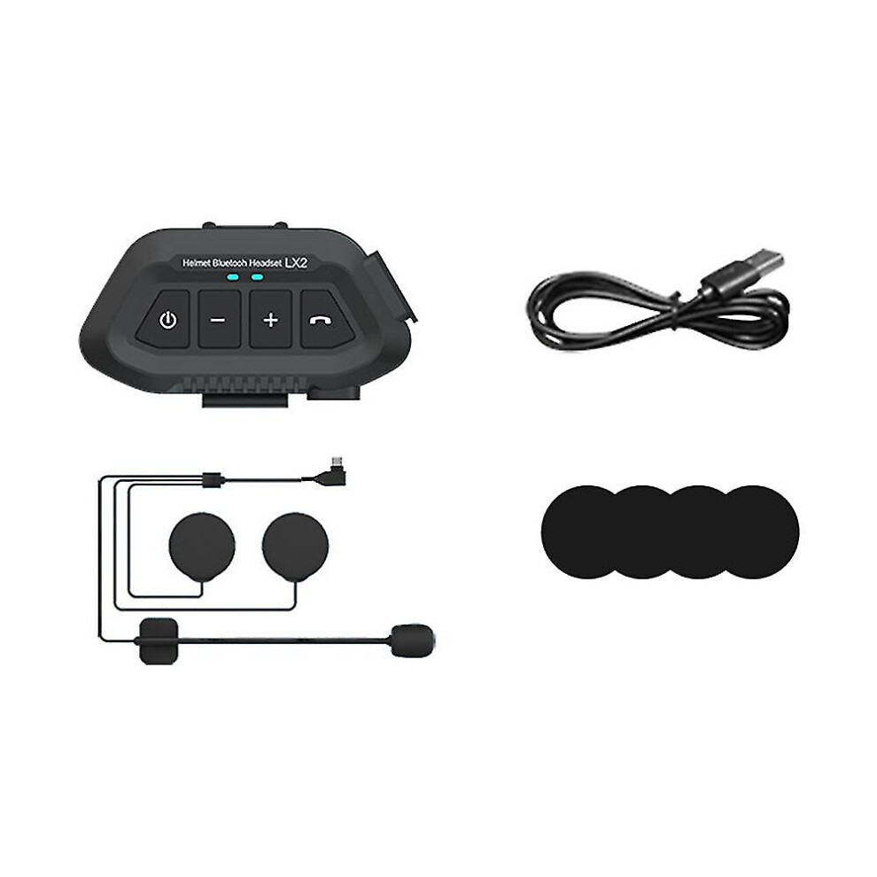 Helmet Bluetooth Headset Compatible With Full Half Helmets, 20H Playtime, Ip67 Waterproof, With Hard Microphone Voice Assistant 6901508466579