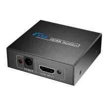 Divisor HDMI 1x2 con carcasa metálica, modo espejo 1080p, alimentación USB, compatible con decodificadores y reproductores de HD DVD.