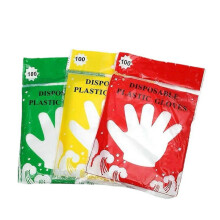 Gants Jetables en Polyéthylène pour Manipulation Aliments, 100 Pièces Taille Unique