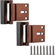 Door Reinforcement Lock 2-Piece Set in Oil-Rubbed Bronze, Durable Aluminium Construction Includes All Mounting Hardware