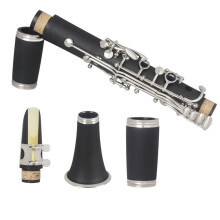 Professional Bb Clarinet 17 Key B Flat Bakelite with Bright Tone and Maintenance Kit for Beginners