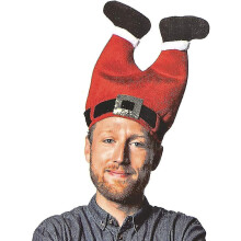Cappello di Babbo Natale a forma di pantaloni rovesciati con fibbia stivale, tessuto non tessuto per feste