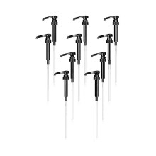 Siroopdispenser van voedingskwaliteit met pomp, nauwkeurige dosering van 10 ml per druk, 10-delige set met afneembare dop, zwart