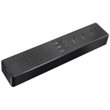 USB-conferentiespeaker met ruisonderdrukkende microfoon en mute-knop voor videogesprekken via pc of laptop.