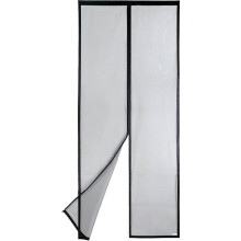 Cortina de Porta Magnética com Fecho Automático 90x210cm, Tela Mosquiteira Preta para Portas Interiores e Exteriores, à Prova de Animais