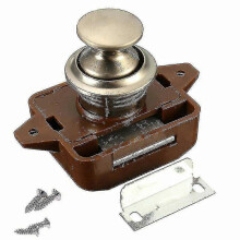 Snap Lock for Cabinet RV Doors, ABS and Zinc Alloy Construction, 26mm Hole Diameter, Fits 14mm to 22mm Thickness, Pearl Nickel Finish