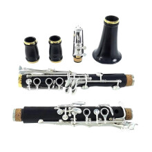Professional Wooden Bb Clarinet with Silver Plated Keys, Durable Solid Wood, Beginner Friendly