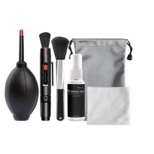 Kit de Limpeza de Câmeras com Bolsa de Armazenamento, Caneta de Pontas Duas, Sopro e Pincel para Cuidado de Lentes