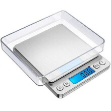 Präzisions-Pocketwaage 0,01g bis 500g mit LCD-Beleuchtung und zwei Tabletts