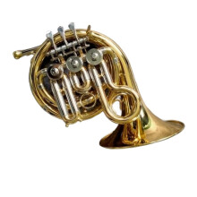Professional Mini Gold Plated Brass French Horn with Rich Tone for Beginners and Travel