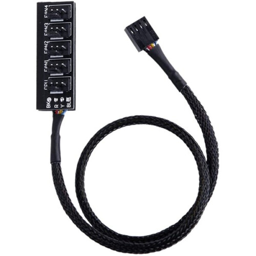 Câble séparateur PWM 4/5 broches pour ventilateurs PC, compatible avec headers mère, 37 cm