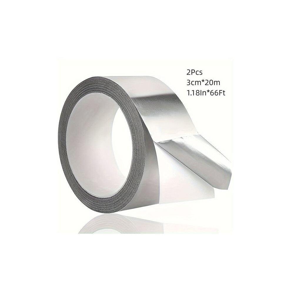 Aluminium Foil Tape With Strong Adhesion For Hvac Pipe Wrapping Insulation, 2 Rolls, Silver 6901508506695