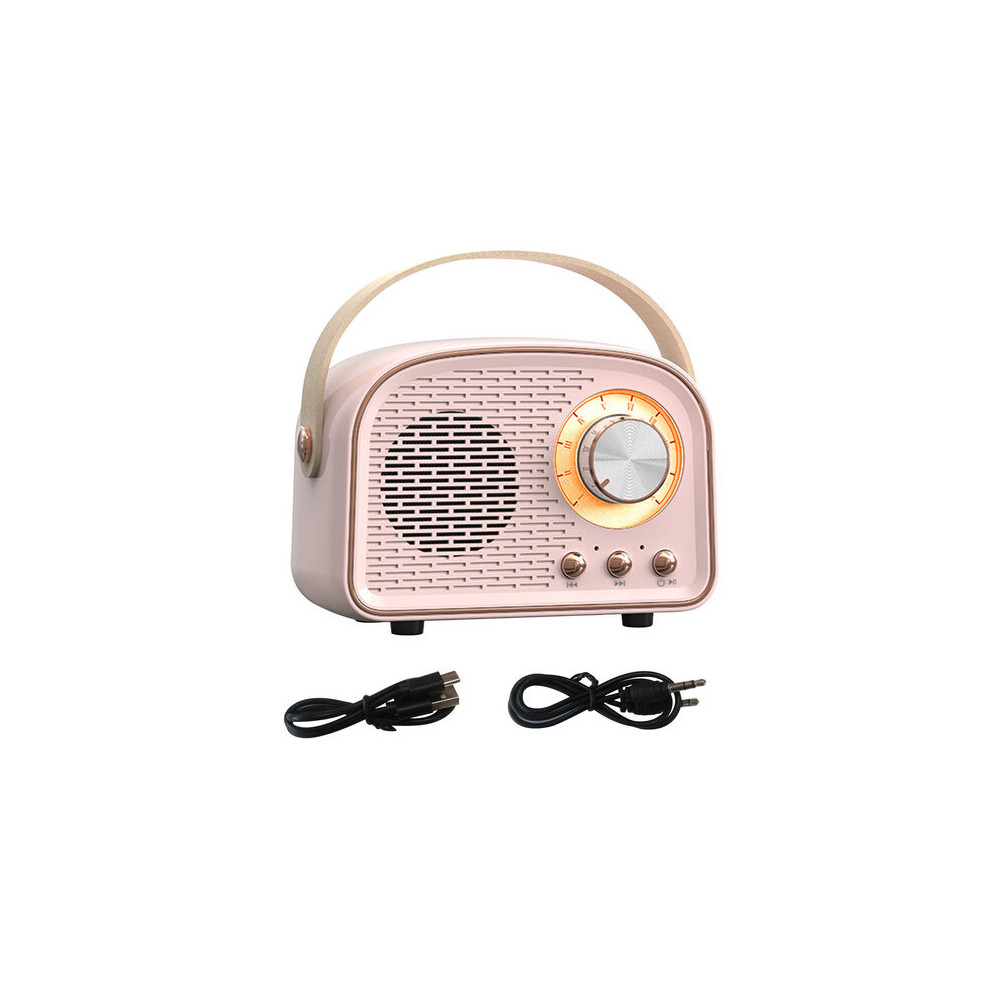 Retro Portable Speaker With 500Mah Battery, Aux/Usb/Tf Card Playback And Carry Handle For Wireless Audio 6901508533325