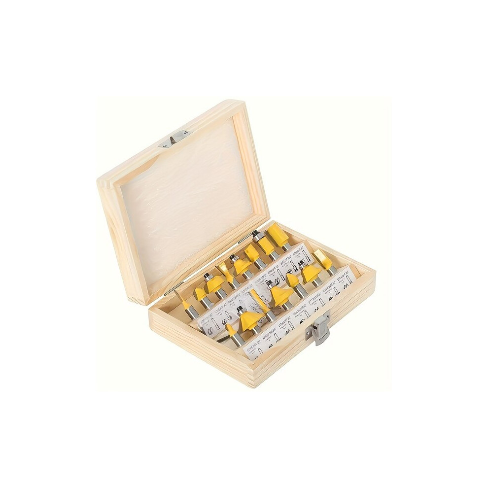 15-Piece Router Bit Set, Durable Tungsten Carbide, For Precision Woodworking And Smooth Straight Cutting 6901508533974