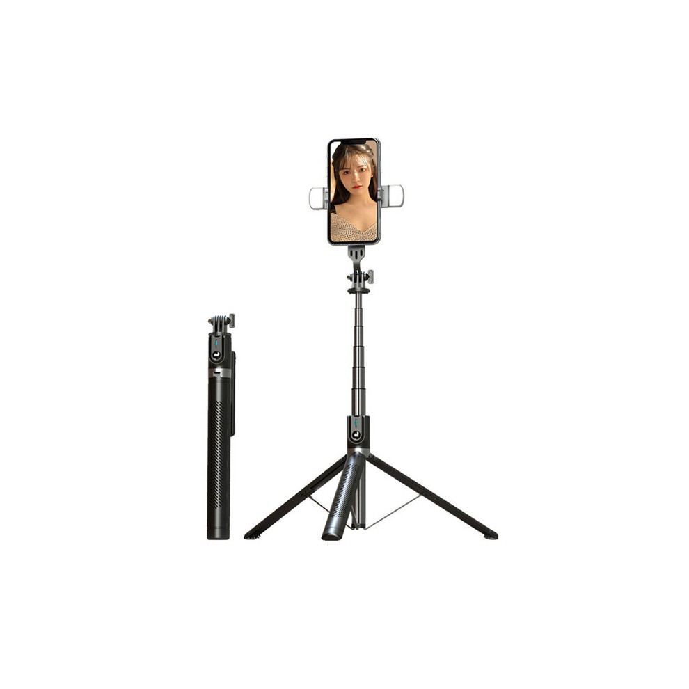 Selfie Stick With 2 Detachable Dimmable Led Lights And Built-In Tripod, Extends To 1.8M For Video Calls And Selfies White 6901508536524