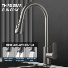 Kitchen Tap with Ceramic Valve Core and Water-Saving Function, Single Hole Installation