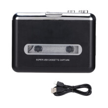 Convertisseur Cassette vers MP3 Portable avec Fonction Rembobinage Automatique Alimentation USB ou Piles pour Conversion sur Windows Mac