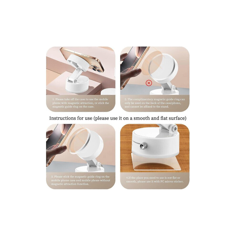 Magnetic Phone Holder Compatible With Smartphones, With Strong Vacuum Suction And 360 Rotation For Stable Car Mounting 6901508537248
