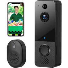 Wireless Doorbell Camera, IP67 Weatherproof with Cloud Storage and Rechargeable Battery for Home Monitoring
