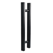 Black Stainless Steel Door Handle 500mm Square Tube with 300mm Hole Centres - Durable Corrosion Resistant Simple Installation