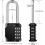 Long Shank Combination Padlock for Secure Locking, 4-Digit Code with 10000 Options, Cut Resistant Zinc Alloy Construction 1
