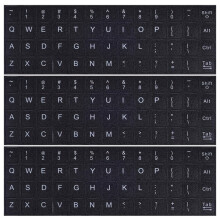 Adesivos Duráveis para Teclado, Pacote de 3 com Letras em Inglês para Substituição e Atualização de Teclas de Computador