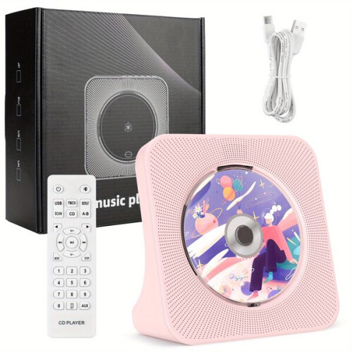 Πορτατικό CD Player με Ασύρματο Bluetooth, Ραδιόφωνο FM και Τηλεχειριστήριο για Μουσική 1