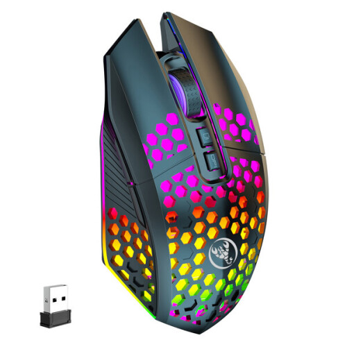Ασπρόμαυρο ποντίκι Bluetooth 5.0 με φωτισμό RGB για παιχνίδι και γραφείο