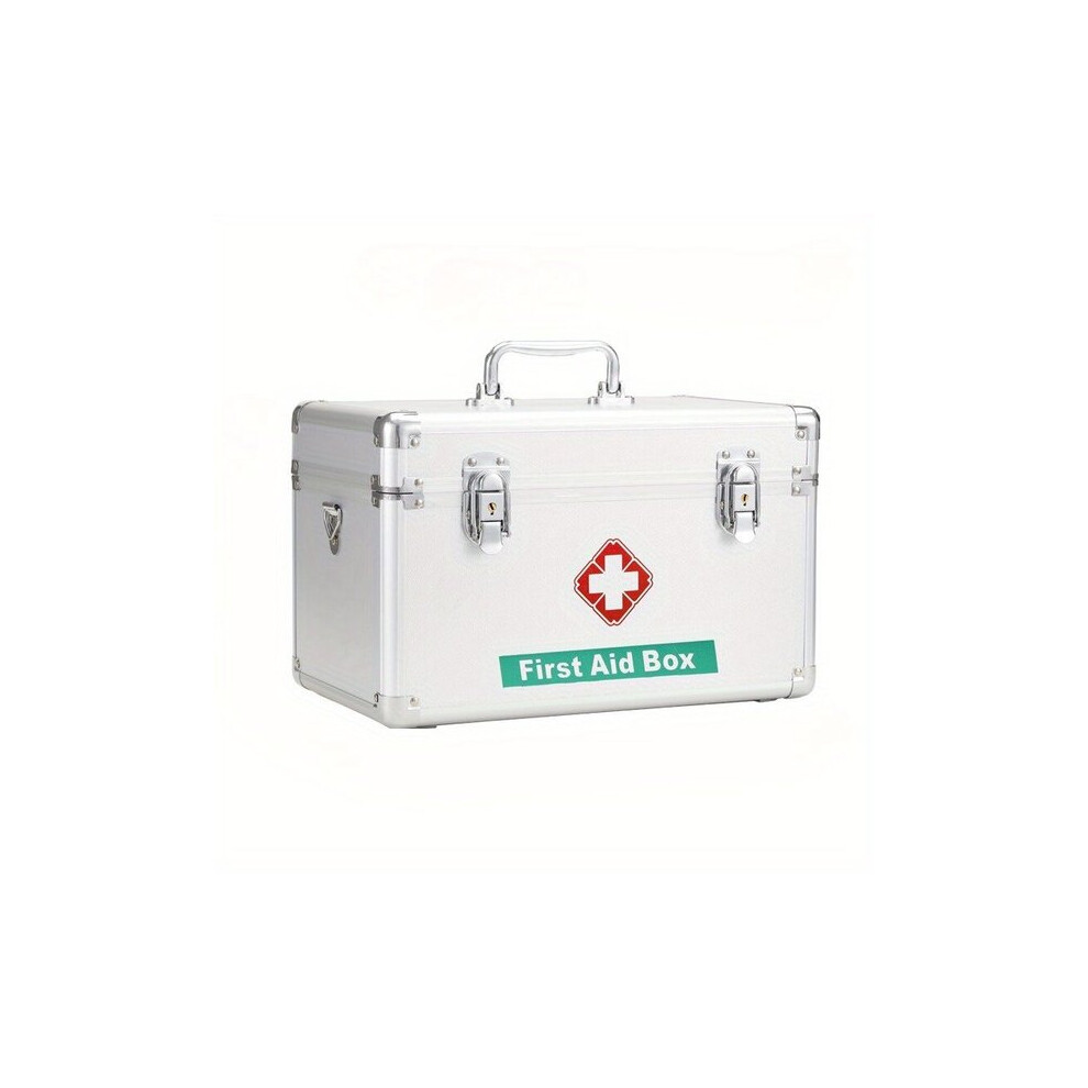 Lockable Storage Box for Medicines and First Aid Supplies, Multi-Compartment Design with Key for Child-Safety and Privacy