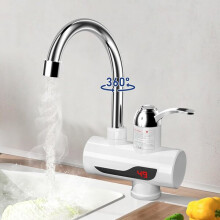 Elektrischer Warmwasserbereiter mit Wasser-Strom-Trennung, Heizelement aus Edelstahl 304, LED-Anzeige zur Temperatureinstellung von 30–60 C