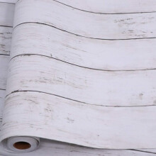 Peel and Stick Wall Panel 45x83cm, Warm Grey 3D Wood Effect, PVM Washable for Home Decor