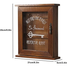 Schlüsselschrank aus Massivholz mit Briefschlitz, Wandmontage, ideal für Flur oder Küche, 3 handgefertigte Haken, 28 cm hoch