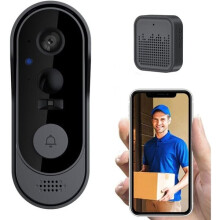 CAMPANELLO INTELLIGENTE VIDEO WIFI CON RILEVAMENTO PERSONE AI, VIDEO HD, ANTIPIOGGIA IP65, AUDIO BIDIREZIONALE