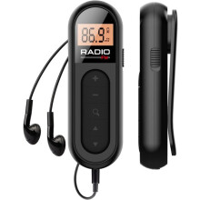 Draagbare FM-radio met riemclip, DSP-chip voor heldere ontvangst, 14 uur afspeeltijd, USB-C opladen, model MI03
