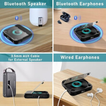 Φορητός αναπαραγωγής CD συμβατό με Bluetooth, ανθεκτικός σε κραδασμούς, μπαταρία 7 ωρών