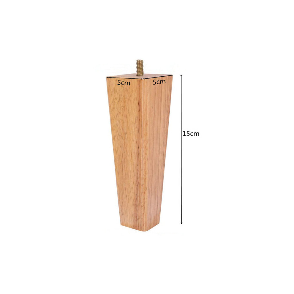 Furniture Legs With Felt Pads, Solid Wood Construction For Moisture And Dust Protection, 15Cm Height For Sofa Bed Cabinet 6901508518902