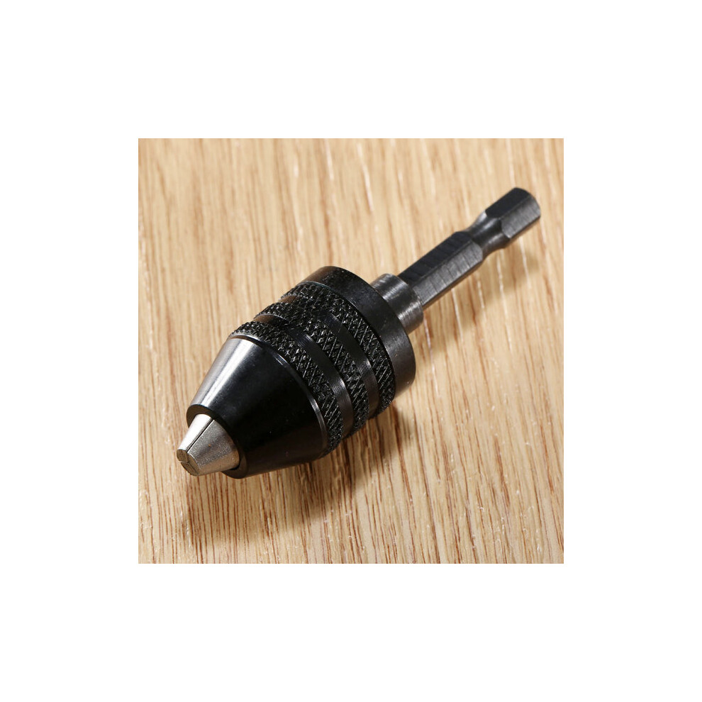 Quick Change Drill Chuck Adapter 6.35Mm (1/4 Inch), Carbon Steel, Capacity 0.3-6.5Mm For Hex Shank Bits 6901508522145