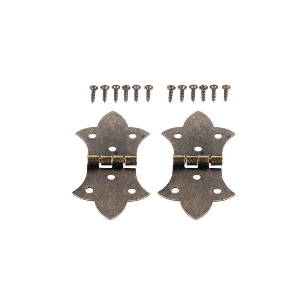 Hinges, Antique Brass With Two-Tone Finish, 31Mm Size, 2-Pack For Wooden Box Cabinet Furniture Hardware 6901508522275