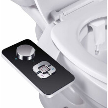 Bidetbehang voor toilet met zelfreinigende nozzles, dames- en achterreiniging, instelbare druk, messing fittingen, toolvrije montage