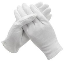 Cotton Gloves for Fingerprint Protection, 12 Pairs, Durable Washable, for Archival Handling and Light Work