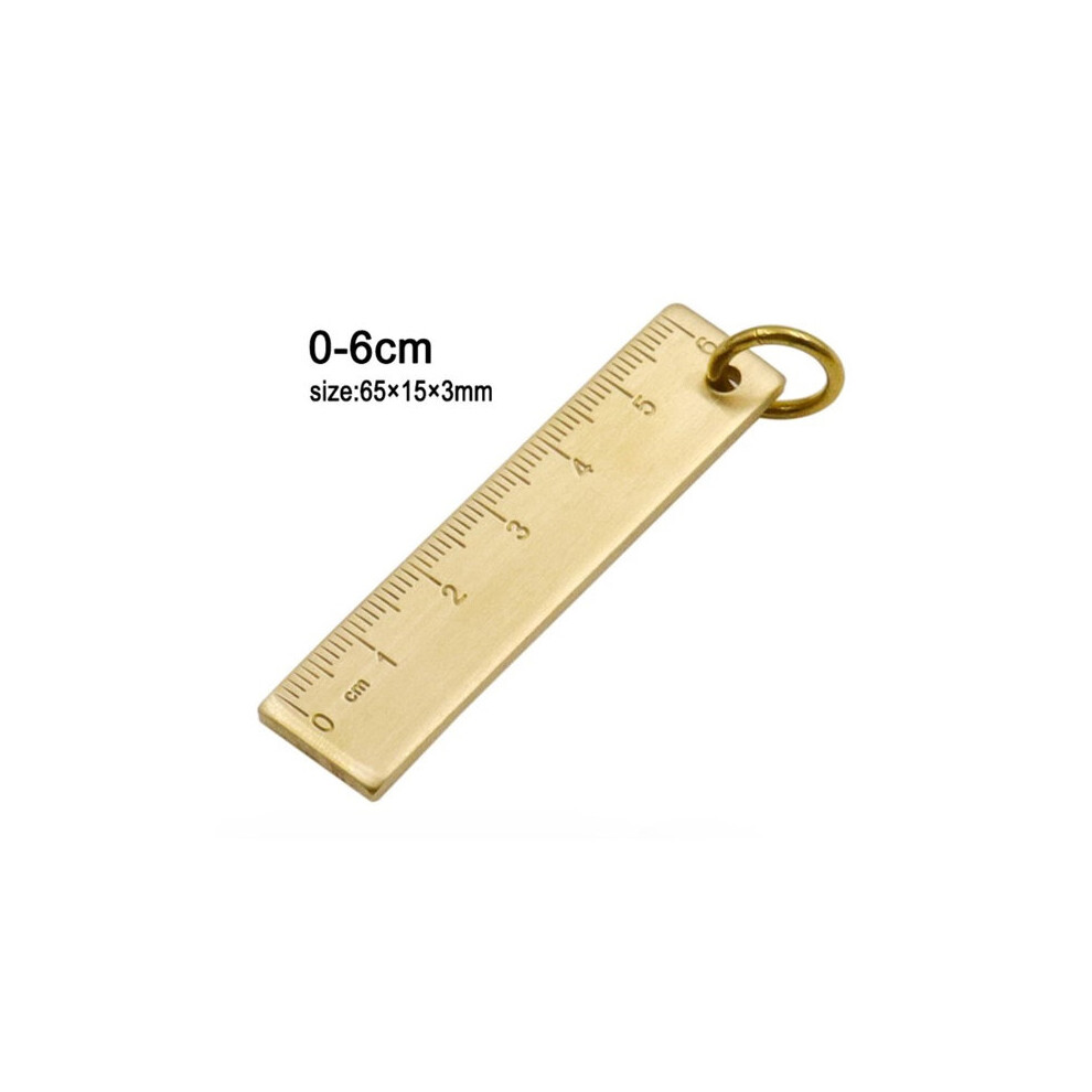 Solid Brass Ruler 65Mm, 3Mm Thick With Hand-Polished Finish, Non-Electroplated Precise Measurement Tool For Keychains 6901508523517