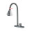 Pull Out Kitchen Mixer Tap, 360 Degree Rotation Spray with Rain and A/B/C Function, Gun Grey Square Spout 1